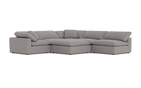 Fluffy 5 Piece Sectional W/Ottoman