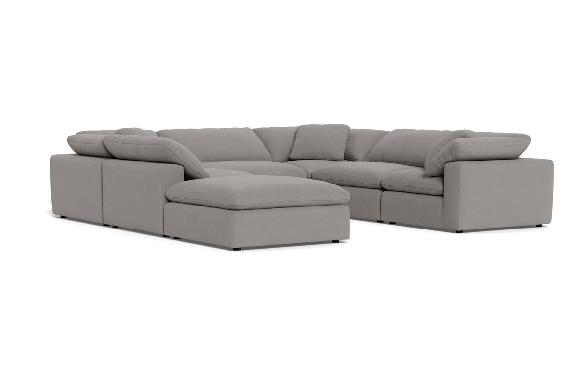 Fluffy 6 Piece Sectional W/Ottoman - Peyton Slate