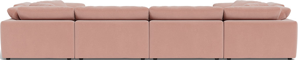 Fluffy 4 Corner U Sectional - Superb Blush