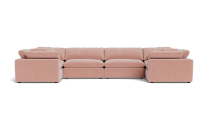 Fluffy 4 Corner U Sectional - Superb Blush