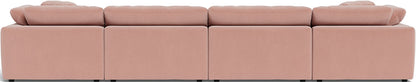 Fluffy 4 Piece Sectional W/Double Otto - Superb Blush