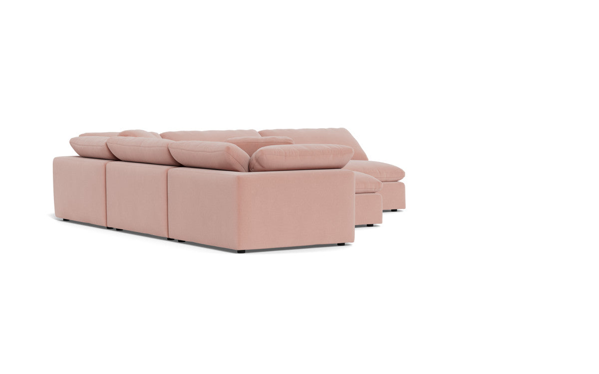 Fluffy 5 Piece Sectional W/Ottoman - Superb Blush