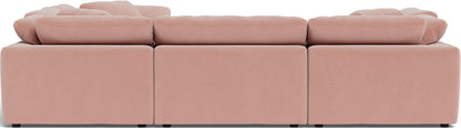 Fluffy 6 Piece Sectional W/Ottoman - Superb Blush