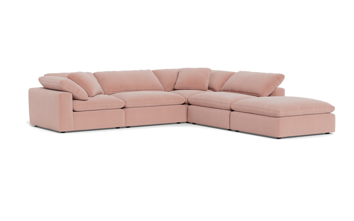 Fluffy 4 Piece Sectional w/Otto - Superb Blush