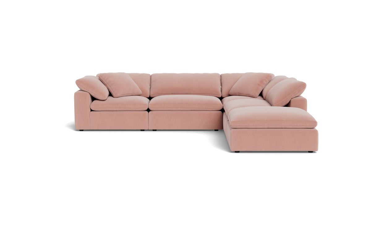 Fluffy 4 Piece Sectional w/Otto - Superb Blush