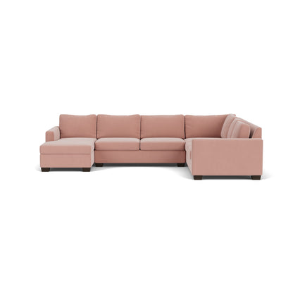 Track 141" Corner Sectionals W. Full Sleeper & Left Chaise - Superb Blush