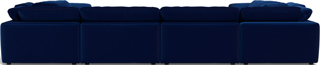 Fluffy 4 Corner U Sectional - Superb Cobalt