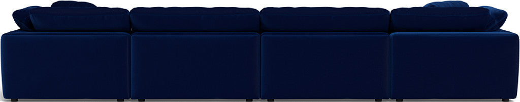 Fluffy 4 Piece Sectional W/Double Otto - Superb Cobalt