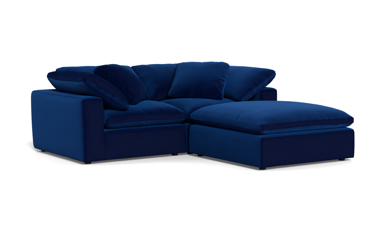 Fluffy 2 Piece Sofa w/Otto - Superb Cobalt