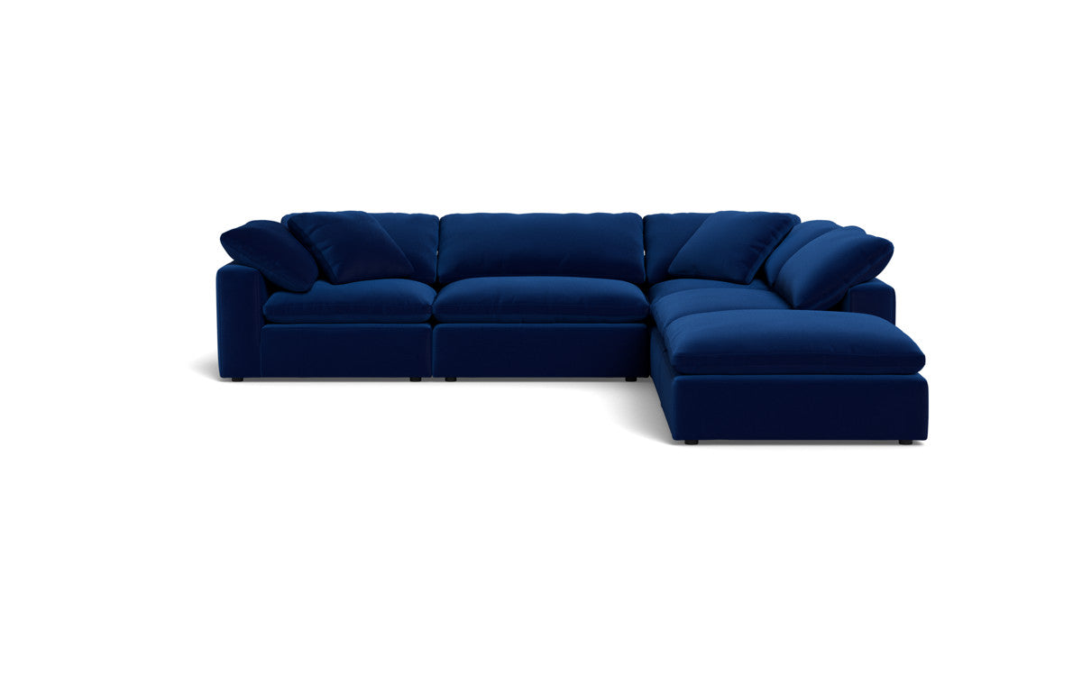 Fluffy 4 Piece Sectional w/Otto - Superb Cobalt