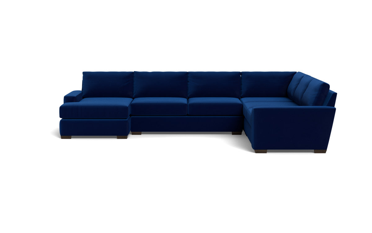 Mas Mesa 162" Deep Corner Sectionals w. Left Chaise - Superb Cobalt