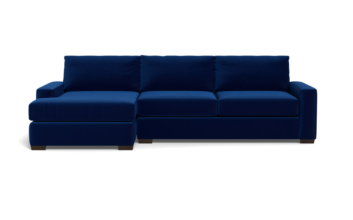 Mas Mesa 123" Deep Left Chaise Sectional - Superb Cobalt