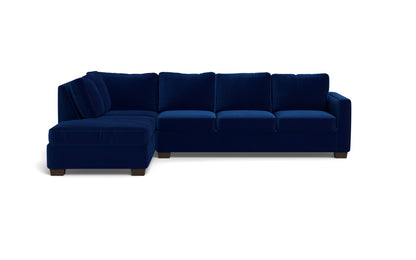 Track 121" Left Chaise Sectional - Superb Cobalt