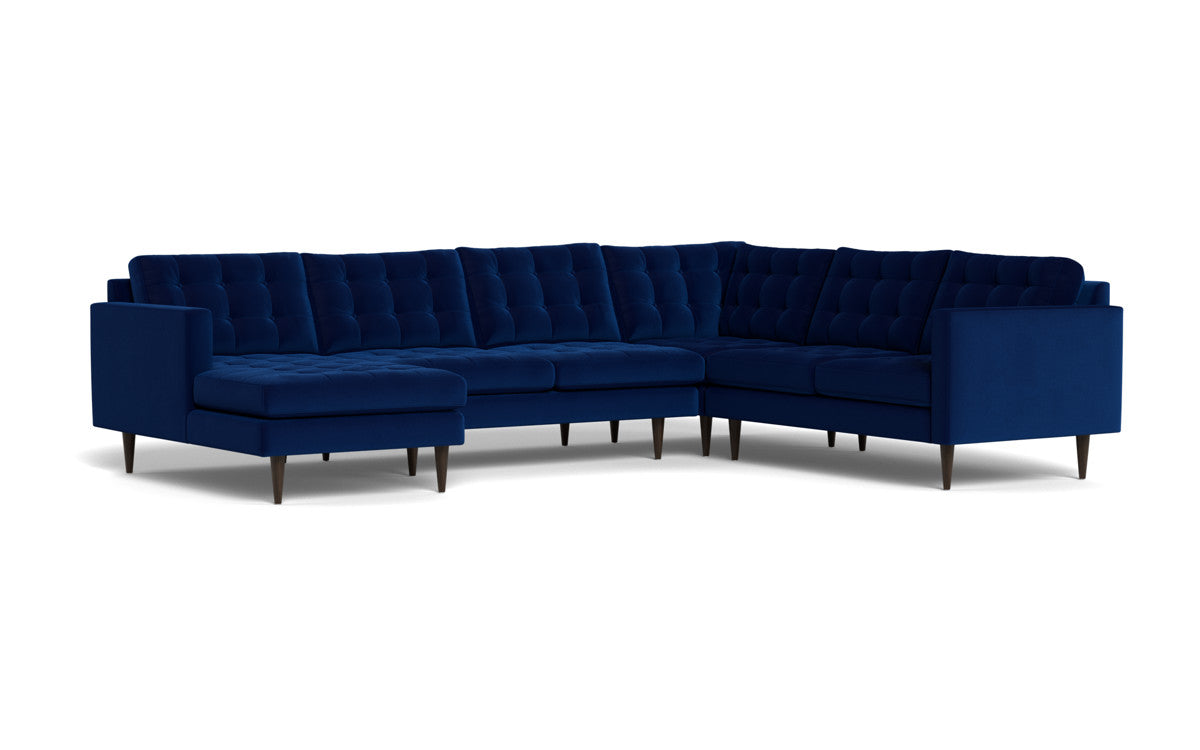 Wallace 131" Corner Sectionals w. Left Chaise - Superb Cobalt