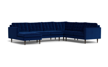 Wallace 131" Corner Sectionals w. Left Chaise - Superb Cobalt