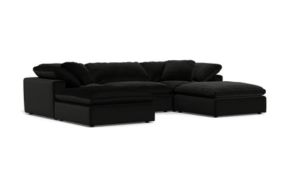 Fluffy 3 Piece Sofa W/Double Ottoman - Superb Gunmetal