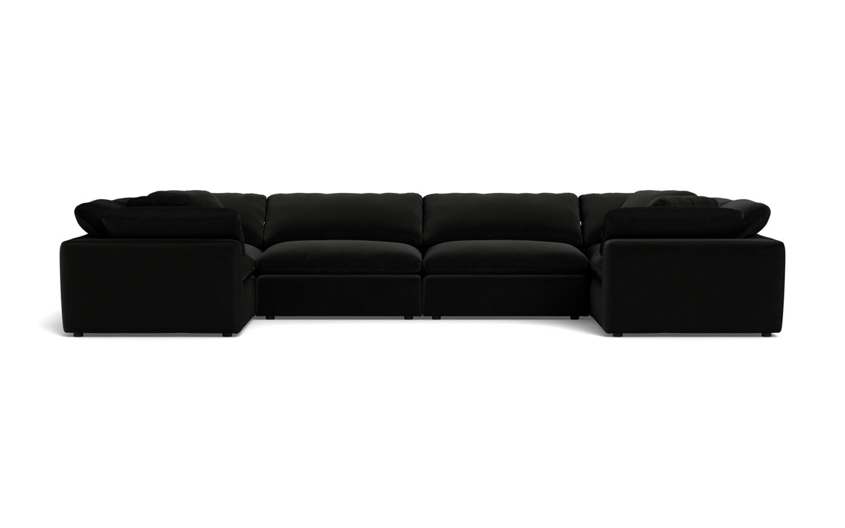 Fluffy 4 Corner U Sectional - Superb Gunmetal