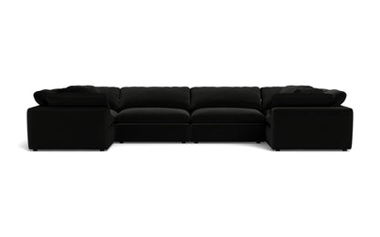 Fluffy 4 Corner U Sectional - Superb Gunmetal