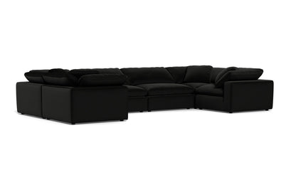 Fluffy 4 Corner U Sectional - Superb Gunmetal