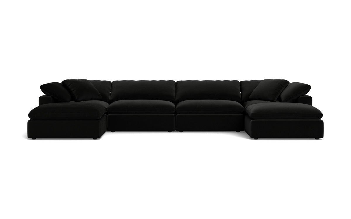 Fluffy 4 Piece Sectional W/Double Otto - Superb Gunmetal