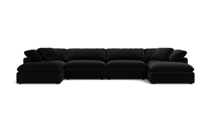 Fluffy 4 Piece Sectional W/Double Otto - Superb Gunmetal