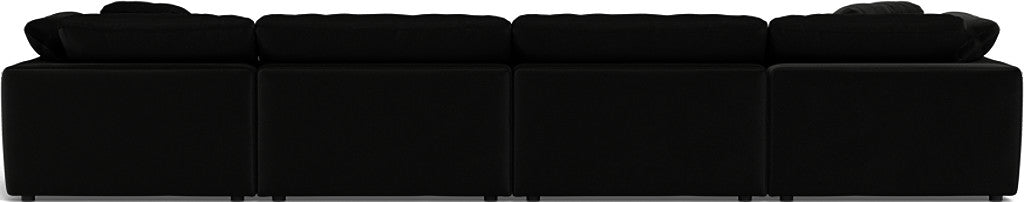 Fluffy 4 Piece Sectional W/Double Otto - Superb Gunmetal