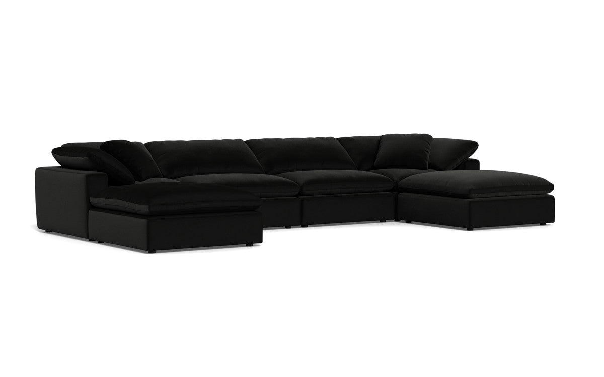 Fluffy 4 Piece Sectional W/Double Otto - Superb Gunmetal