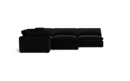 Fluffy 5 Piece Sectional W/Ottoman - Superb Gunmetal