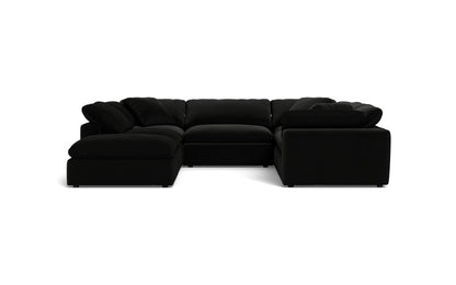 Fluffy 6 Piece Sectional W/Ottoman - Superb Gunmetal