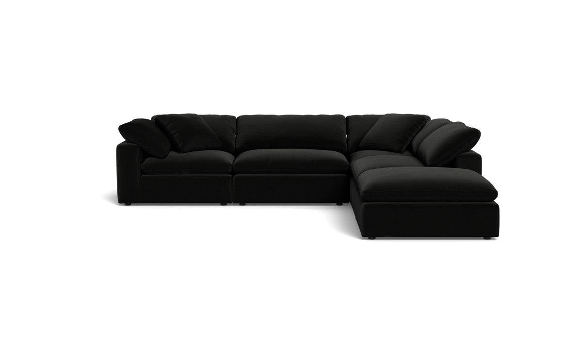 Fluffy 4 Piece Sectional w/Otto - Superb Gunmetal