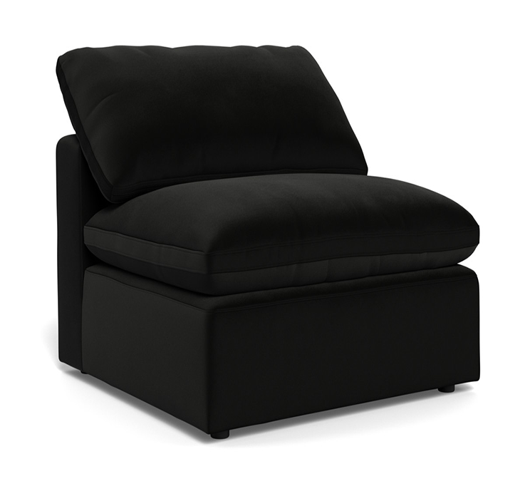 Fluffy Small Armless Chair - Superb Gunmetal