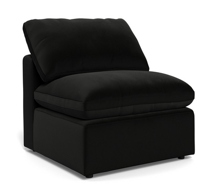 Fluffy Small Armless Chair - Superb Gunmetal