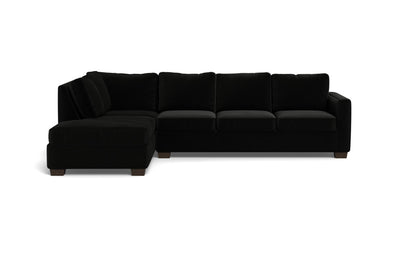 Track 121" Left Chaise Sectional - Superb Gunmetal