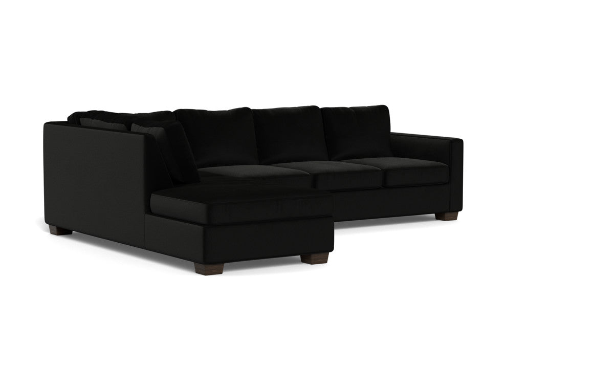 Track 121" Left Chaise Sectional - Superb Gunmetal