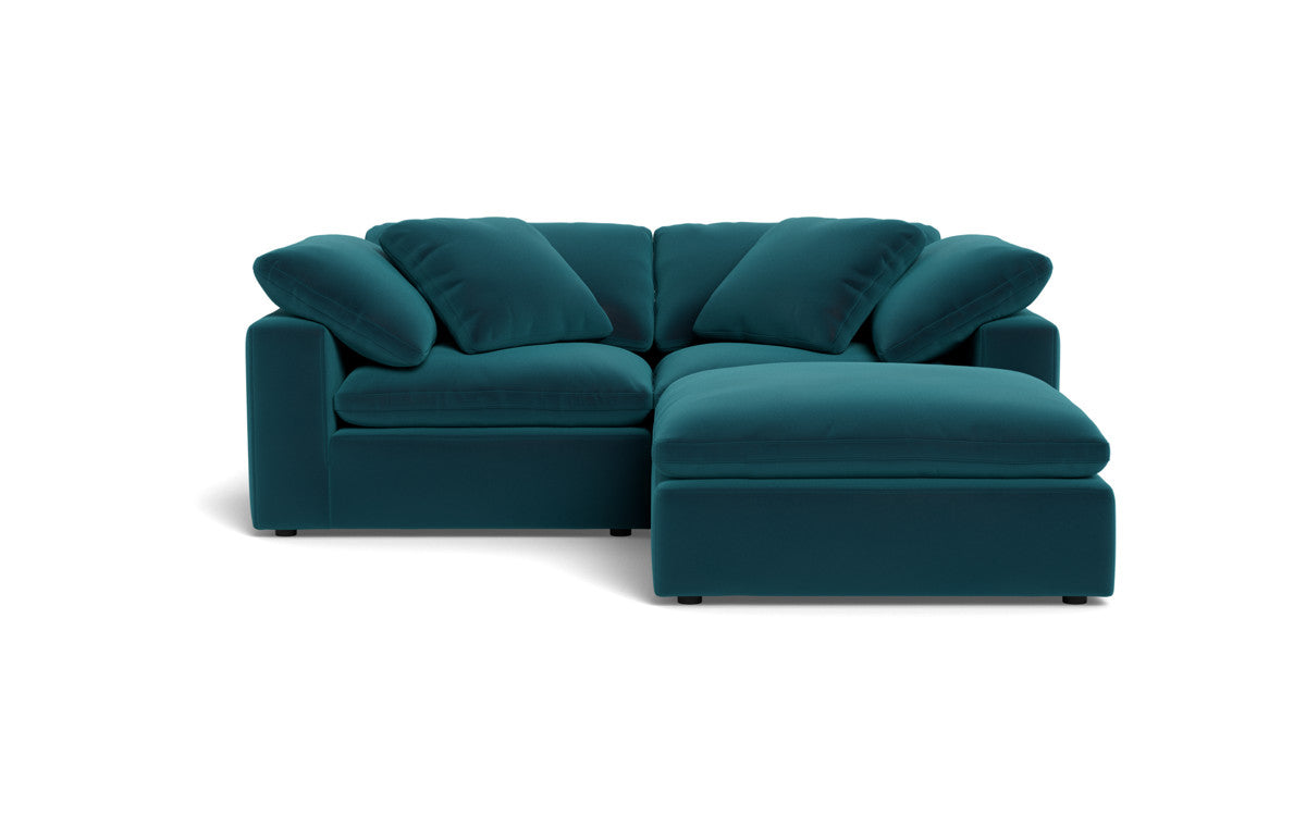 Fluffy 2 Piece Sofa w/Otto - Superb Peacock