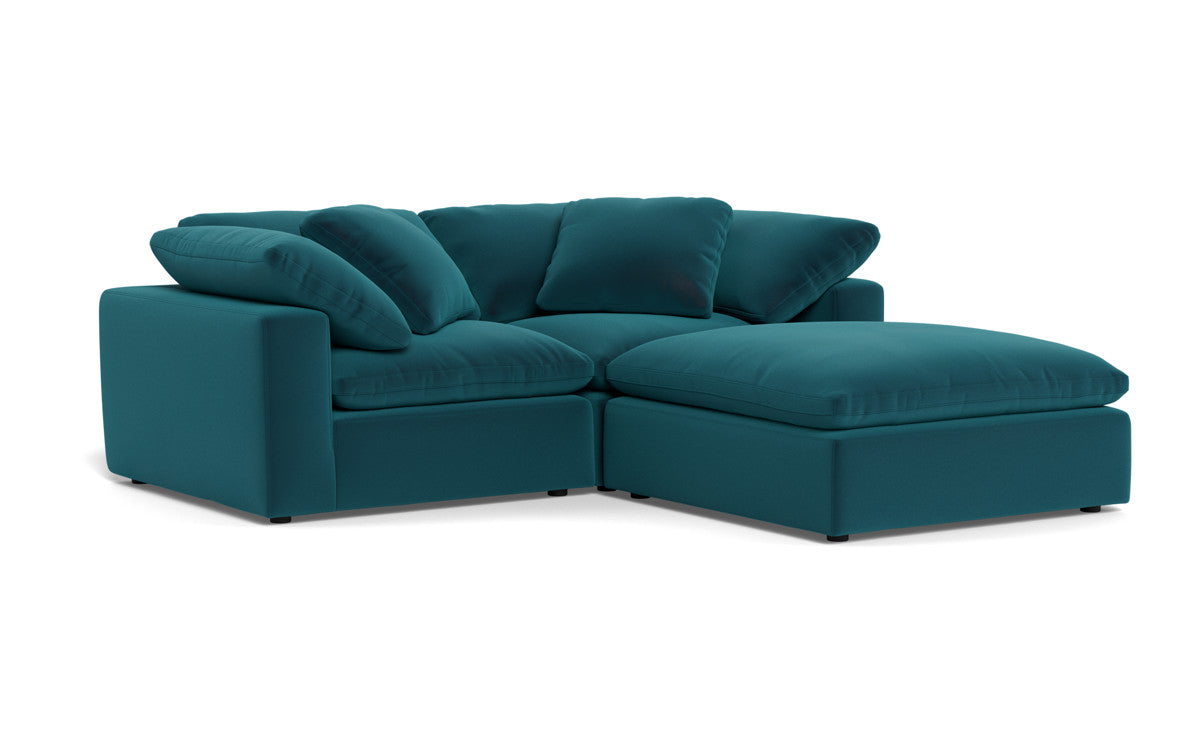 Fluffy 2 Piece Sofa w/Otto - Superb Peacock