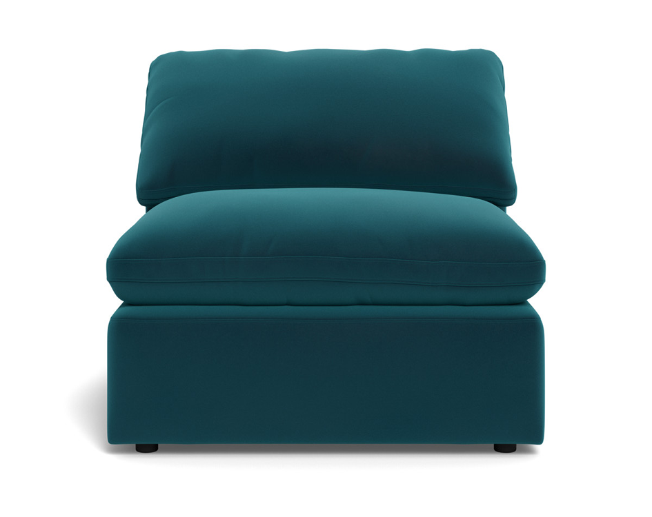 Fluffy Small Armless Chair - Superb Peacock