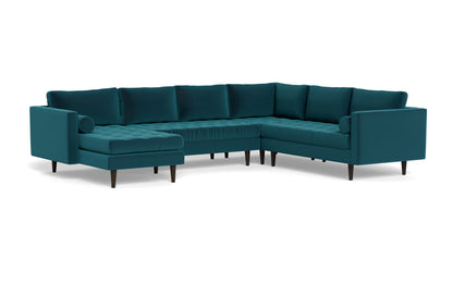 Ladybird 133" Corner Sectional with Left Chaise - Superb Peacock