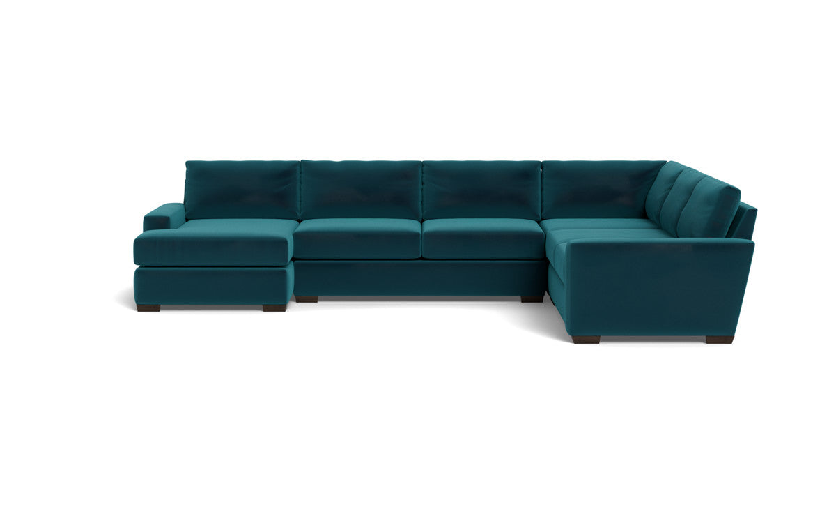 Mas Mesa 162" Deep Corner Sectionals w. Left Chaise - Superb Peacock