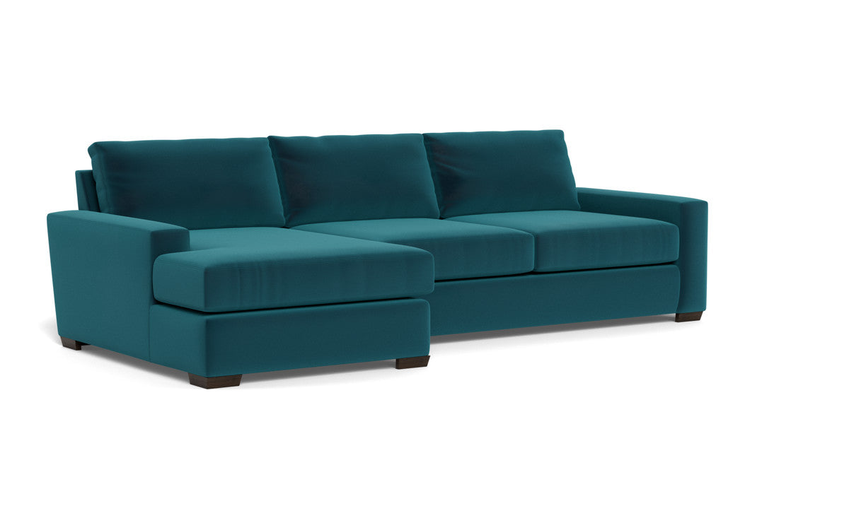 Mas Mesa 123" Deep Left Chaise Sectional - Superb Peacock