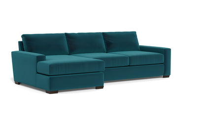 Mas Mesa 123" Deep Left Chaise Sectional - Superb Peacock