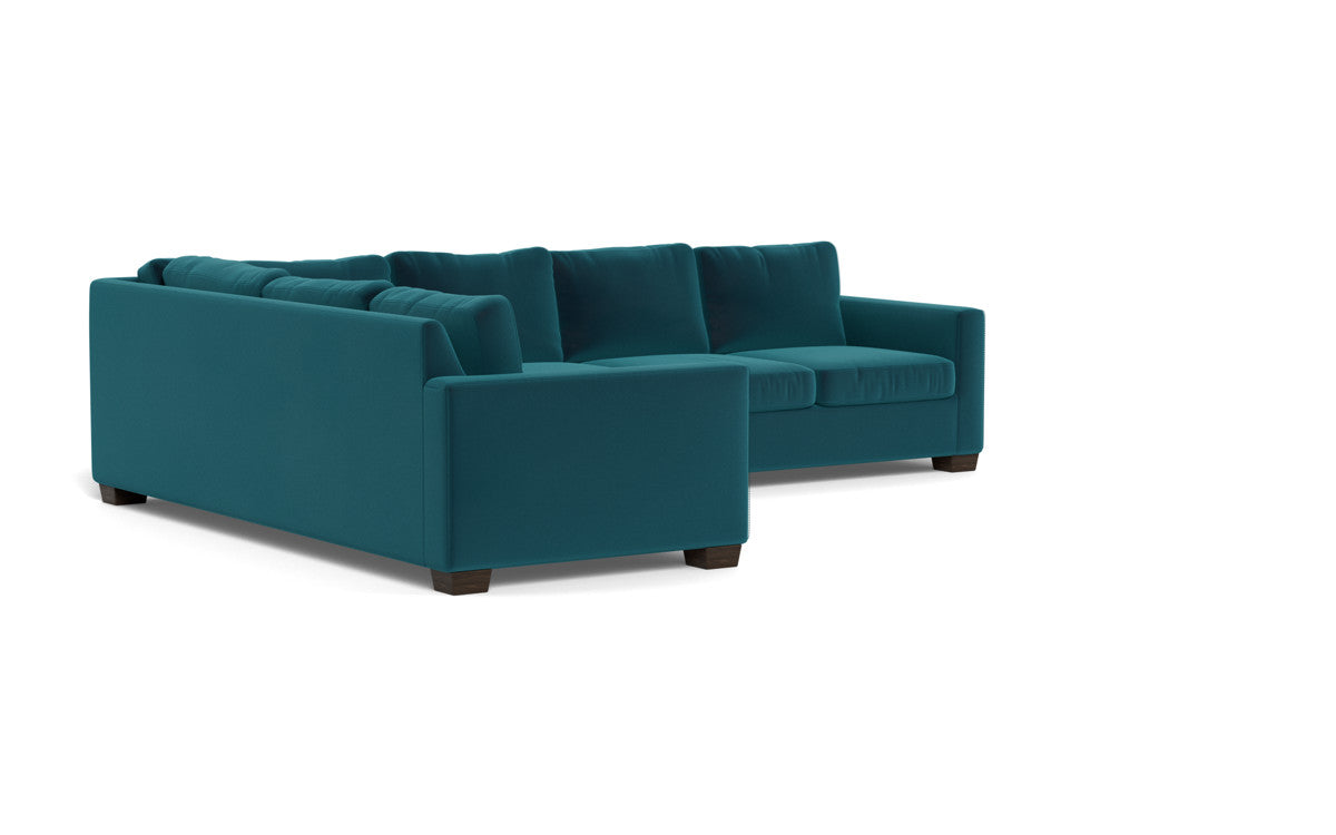 Track 121" Left Corner Sectional - Superb Peacock