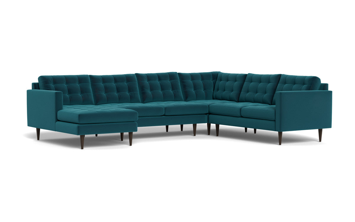 Wallace 131" Corner Sectionals w. Left Chaise - Superb Peacock
