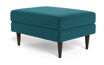 Wallace Untufted Ottoman - Superb Peacock