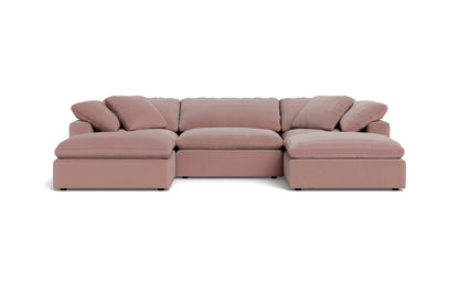 Fluffy 3 Piece Sofa W/Double Ottoman - Superb Peony