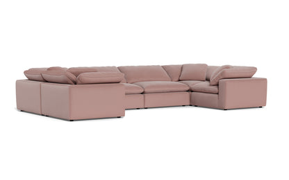 Fluffy 4 Corner U Sectional - Superb Peony