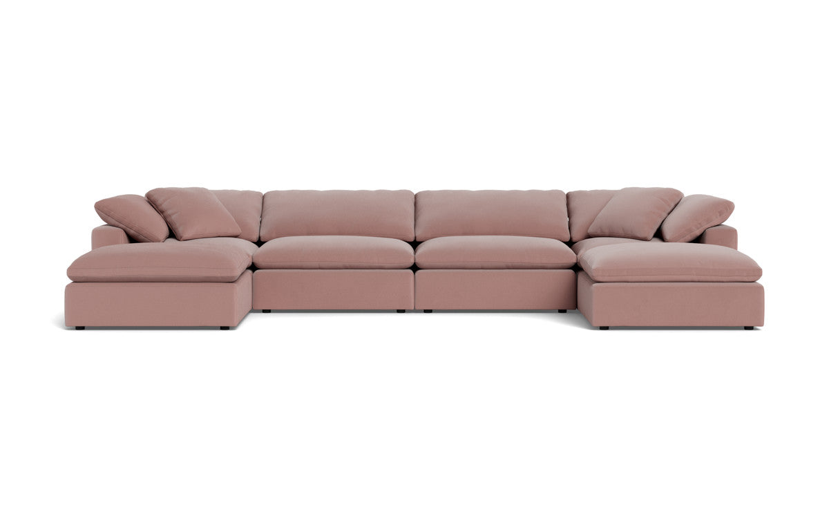 Fluffy 4 Piece Sectional W/Double Otto - Superb Peony