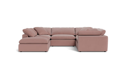 Fluffy 6 Piece Sectional W/Ottoman - Superb Peony