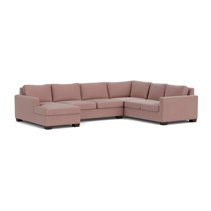 Track 141" Corner Sectionals W. Full Sleeper & Left Chaise - Superb Peony