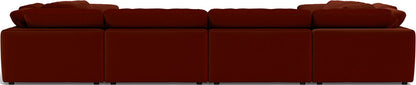 Fluffy 4 Corner U Sectional - Superb Rust